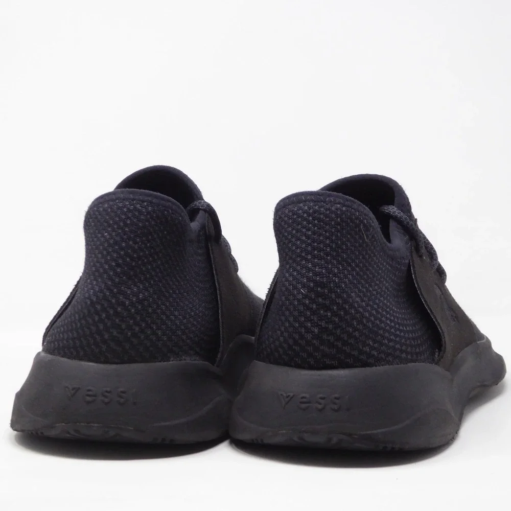 Vessi Mens Everyday Classic Sneakers Black Waterproof Knit Lace Up Size 12